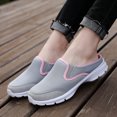 thumbnail image 2 of Womens Knit Mesh Slip on Loafers Breathable Casual Ballet Flat Shoes Comfortable Round Toe Low Top Nursing Walking Shoes Pink Size 8.5, 2 of 5