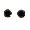 thumbnail image 1 of Mauli Jewels Ear Rings for Women 0.3 Carat Round Black Diamond Solitaire Stud Earrings Carat 14K Yellow Gold 4-prong, 1 of 5