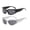 Black+Gray, variant on 2 pack Y2K Polarized sunglasses Wrap Around Men's Women's sunglasses Fashion Sport Shades Punk Sun Glasses-USA