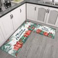 thumbnail image 3 of Christmas Kitchen Rug Set of 2 Absobent Kitchen Mats for Floor,Merry Christmas Happy New Year Gift Kitchen Runner for Bathroom,Room Bedroom (47x17+30x17in), 3 of 7