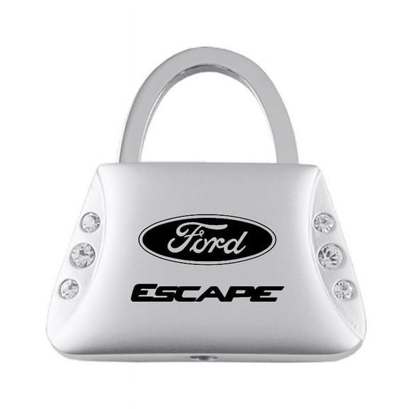 Ford Escape Jeweled Purse Shape Key Ring (Silver)