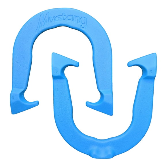 Mustang Professional Pitching Horseshoes, Blue, Single Pair (2 horseshoes)- Made in The USA