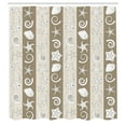 thumbnail image 2 of Ambesonne Nautical Shower Curtain, Sea Animals Shells Stripes, 69"Wx70"L, Dark Tan, 2 of 4