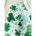 thumbnail image 6 of Musuos Baby Girls Irish Day Jumpsuit 6 12 18 24M Long Sleeve Crew Neck Clover Print Ruffle Decor Romper, 6 of 10