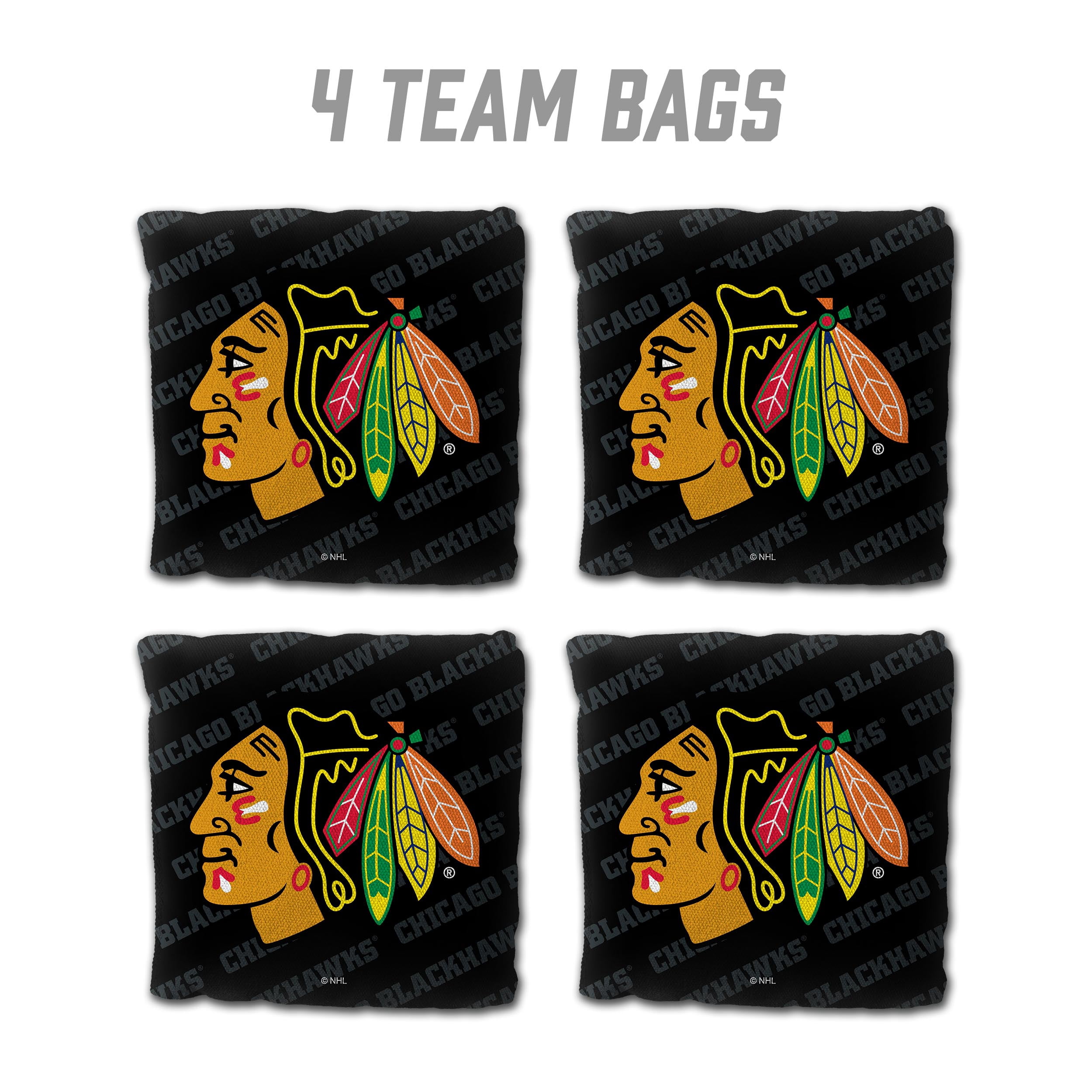 NHL Chicago Blackhawks Cornhole Bags - 4PK - Black