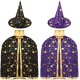 thumbnail image 1 of juegos de disfraces de Halloween para niños, capa de bruja, capa de bruja con sombrero, disfraz de Halloween para niños, accesorios de fiesta de cosplay para niños de 3 a 12 años (negro, morado). Sailing  Electrónica, 1 of 5