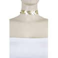 thumbnail image 5 of New Fun Women Fashion Jewelry Choker Necklace Metallic Gold Faux Leather Leaf Fabric, 5 of 8