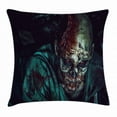 thumbnail image 1 of Zombie Decor Throw Pillow Cushion Cover, Man Shot in the Head with Bloody Details Fearful Monster Vampire Fantasy Print, Decorative Square Accent Pillow Case, 16 X 16 Inches, Multicolor, by Ambesonne, 1 of 2