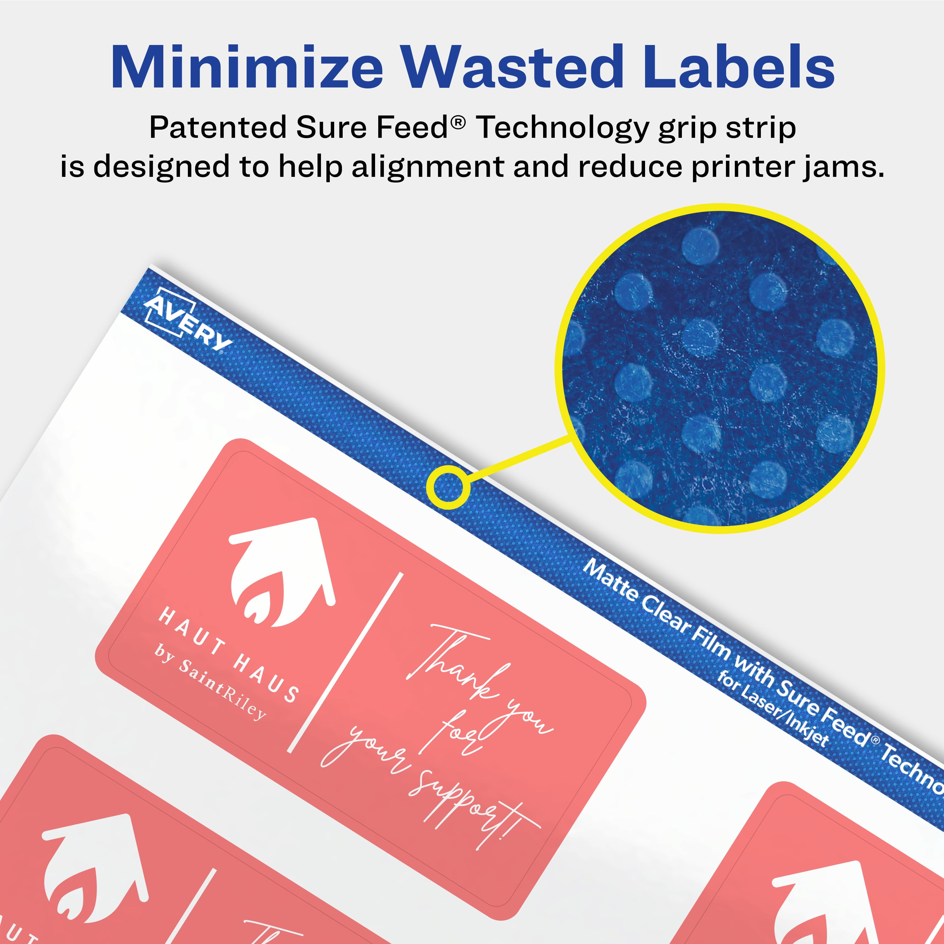Avery Matte Clear Rectangle Labels, 1-1/2" x 2-3/4", 250 Total