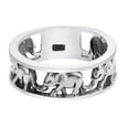 thumbnail image 3 of Sterling Silver Elephant Family Migration Ring Size 5, 3 of 5