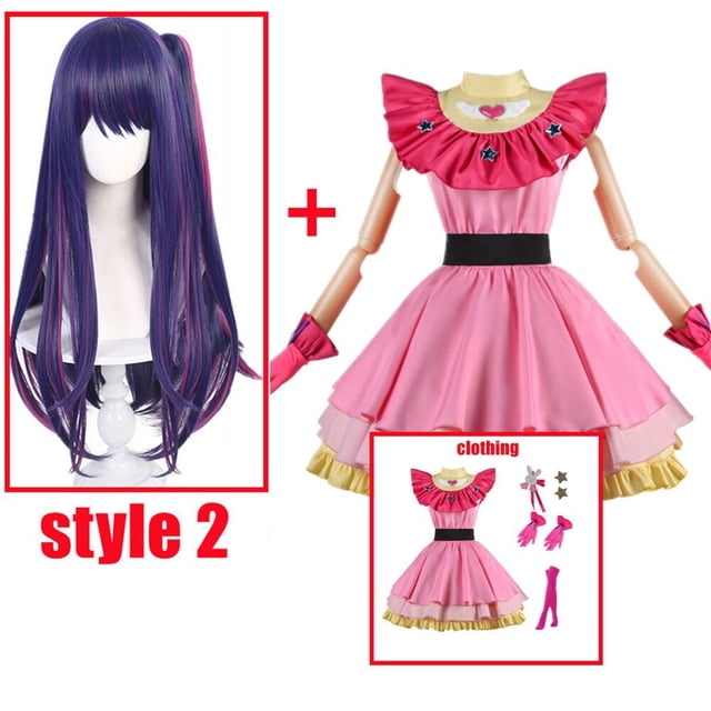 Disfraz de Anime OSHI NO KO Ai Hoshino para niña y mujer, vestido rosa Lolita, traje de falda, ropa de juego de rol para Halloween