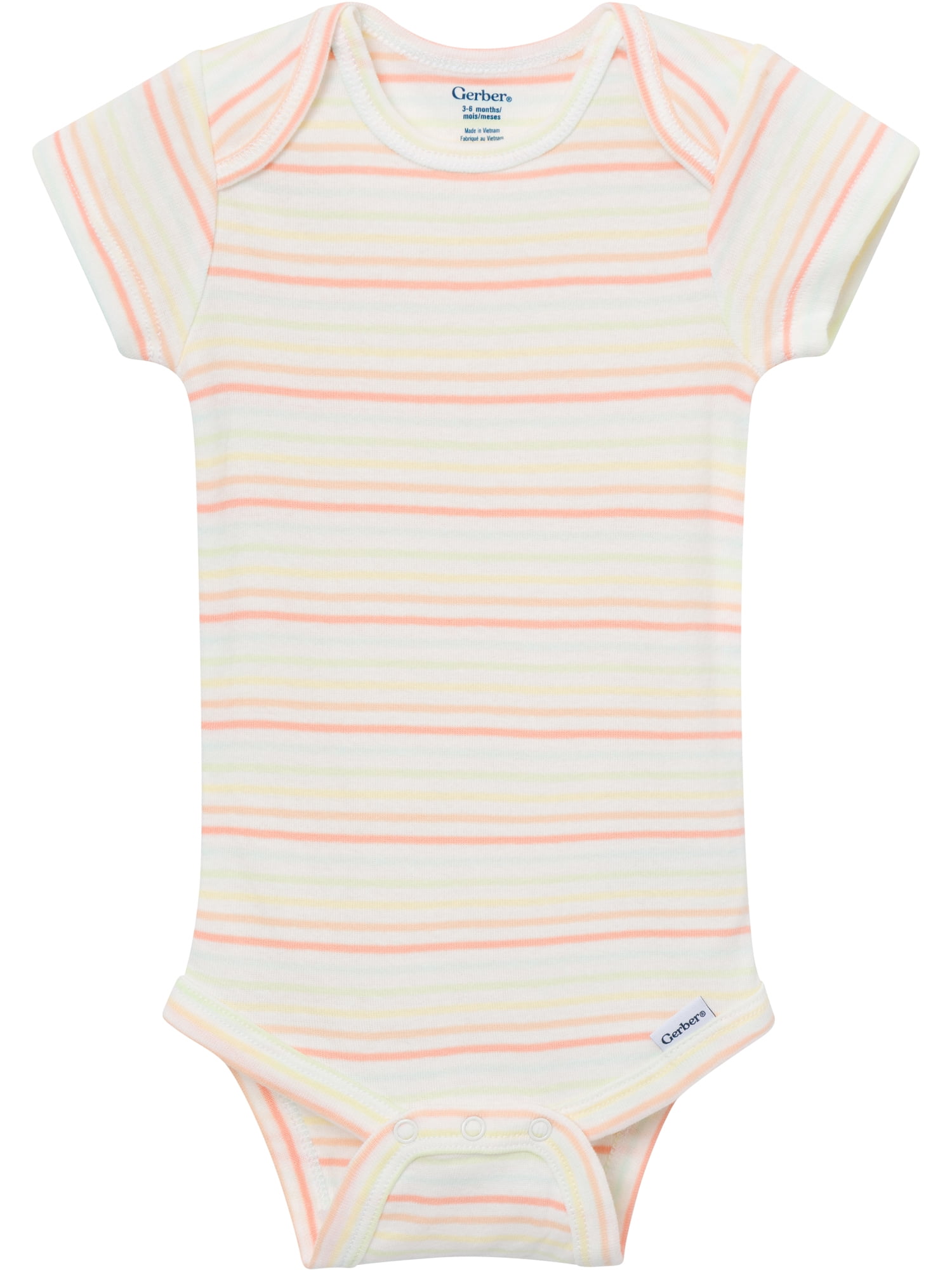 Gerber Baby Neutral Short Sleeve Onesies, 8-Pack, Sizes 0/3 Newborn - 12 Months