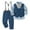 Light Blue, variant on Odeerbi Toddler Boys Girls Outfits Plaid Cotton Gentleman Formal Dress Suit Children Lattice Long Sleeve Flip Collar Bow Dress Shirt Waistcoat Overall Pants Set Toddler Clothes Light Blue