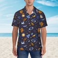 thumbnail image 2 of Fotbe Galaxy Hawaiian Shirt for Men Unisex Summer Beach Casual Short Sleeve Cotton Linen Button Down Shirts-X-Large, 2 of 5