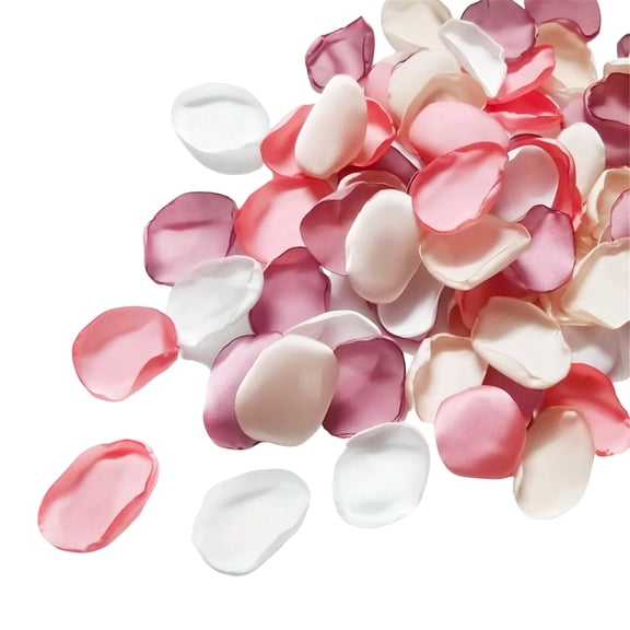 200 PCS Artificial Pink Rose Petals for Romantic Night Flower Girl Silk Flower Petals for Wedding Aisle Table Centerpieces Confetti Party Favors Table Decoration Bean Paste Mixed 4.5*4 cm by Toyeng