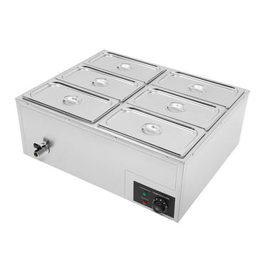 850w Commercial Electric Food Warmer, 6-Pan 110v Buffet Countertop Steam Table