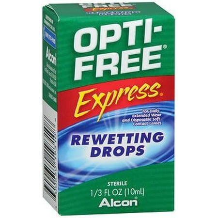 Opti-Free Express Contact Lenses Rewetting Drops - 0.33 oz, Pack of
