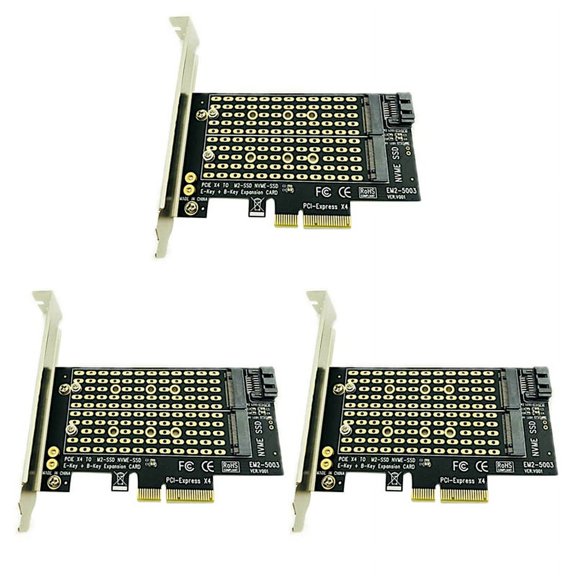 3X Pcie to M2/M.2 Adapter M.2 Ngff to Desktop Pcie X4 X8 X16 Nvme Sata Dual Ssd Pci Adapter Card