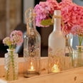 thumbnail image 5 of Rustic Wild Meadow Flowers Tea Light Candle Holders, Set of 2, Translucent Glass, Painted, Bottle Style, Metal Tea Light Holder Base, 11.5 Inches, 5 of 7