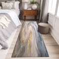 thumbnail image 5 of Yellow Grey Ombre Large Area Rugs for Bedroom Living Room, Soft Non Slip Carpet Bedside Rug, Modern Marble Ink Painting Abstract Rectangle Floor Cover Kitchen Accent Rug 2'x6' for Dining Room/Office, 5 of 9
