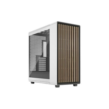 Fractal Design North XL ATX mATX Mid Tower PC Case - Chalk White Chassis with Oak Front and Clear TG Side Panel - FD-C-NOR1X-04