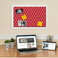 thumbnail image 3 of PinPix ArtToFrames 10x16 Custom Cork Bulletin Board Quarterfoil Red   Poster Board Has a Fabric Style Canvas Finish, Framed in Satin White Frame (PinPix-484), 3 of 6