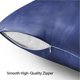thumbnail image 5 of Juego de 2 fundas de almohada de seda satinada con cremallera oculta, fundas de almohada azul marino tamaño Queen, funda de almohada súper suave y refrescante con cierre de sobre (20 x 30 pulgadas), 5 of 5