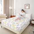 thumbnail image 4 of Homewish Spring Garden 4pcs Bed Sheets for Teens,Purple Yellow Pink King Sheets,Chic Flowers Super Cozy Sheet Set,Luxury Bedroom Decor, 4 of 7