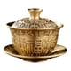 thumbnail image 5 of Taza de té y platillo de Kung Fu, tazón de té, adornos portátiles, regalo de Año Nuevo, cobre con personajes fu, 5 of 9