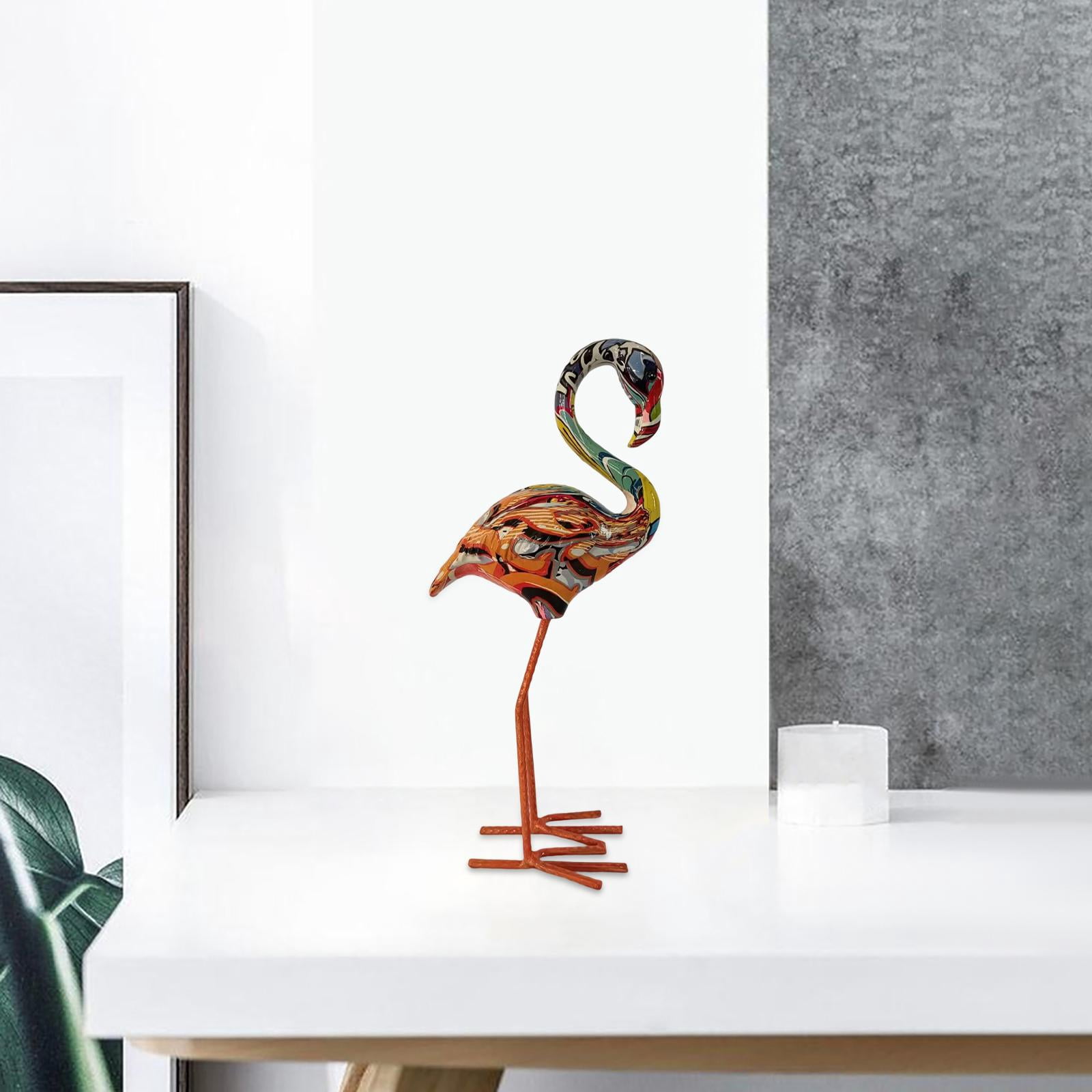 yotijay Flamingo Garden Statue Birds Sculptures Indoor Outdoor Lawn Home Ornaments Resin A