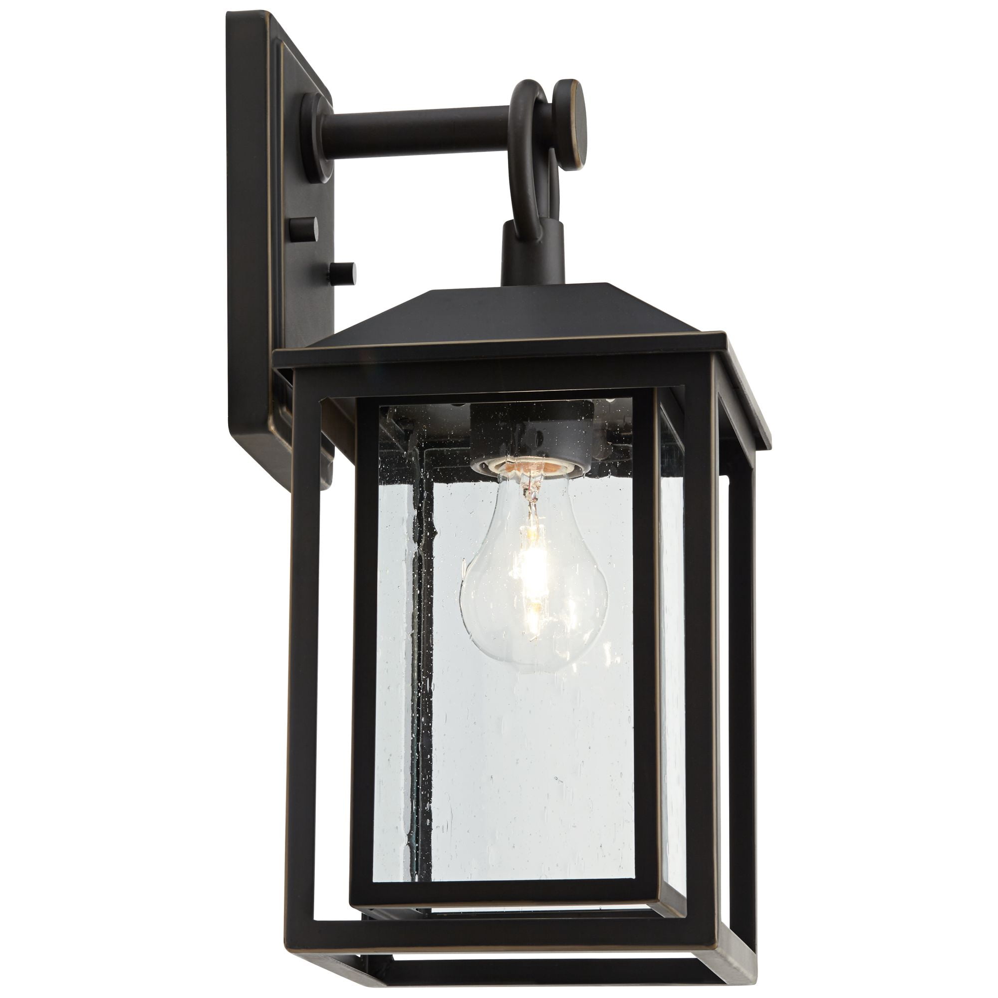 John Timberland Califa Mission Outdoor Wall Light Fixture Bronze Metal 15 1/4" Textured Clear Glass for Post Exterior Barn Deck House Porch Yard Patio