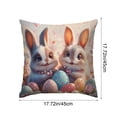 thumbnail image 3 of EGNMCR Easter Egg Floral Background Rabbits Pillowcase Polyester Sofa Decorative Cushion Cover Holiday Decorative Pillowcase Polyester Pillowcase, 3 of 6