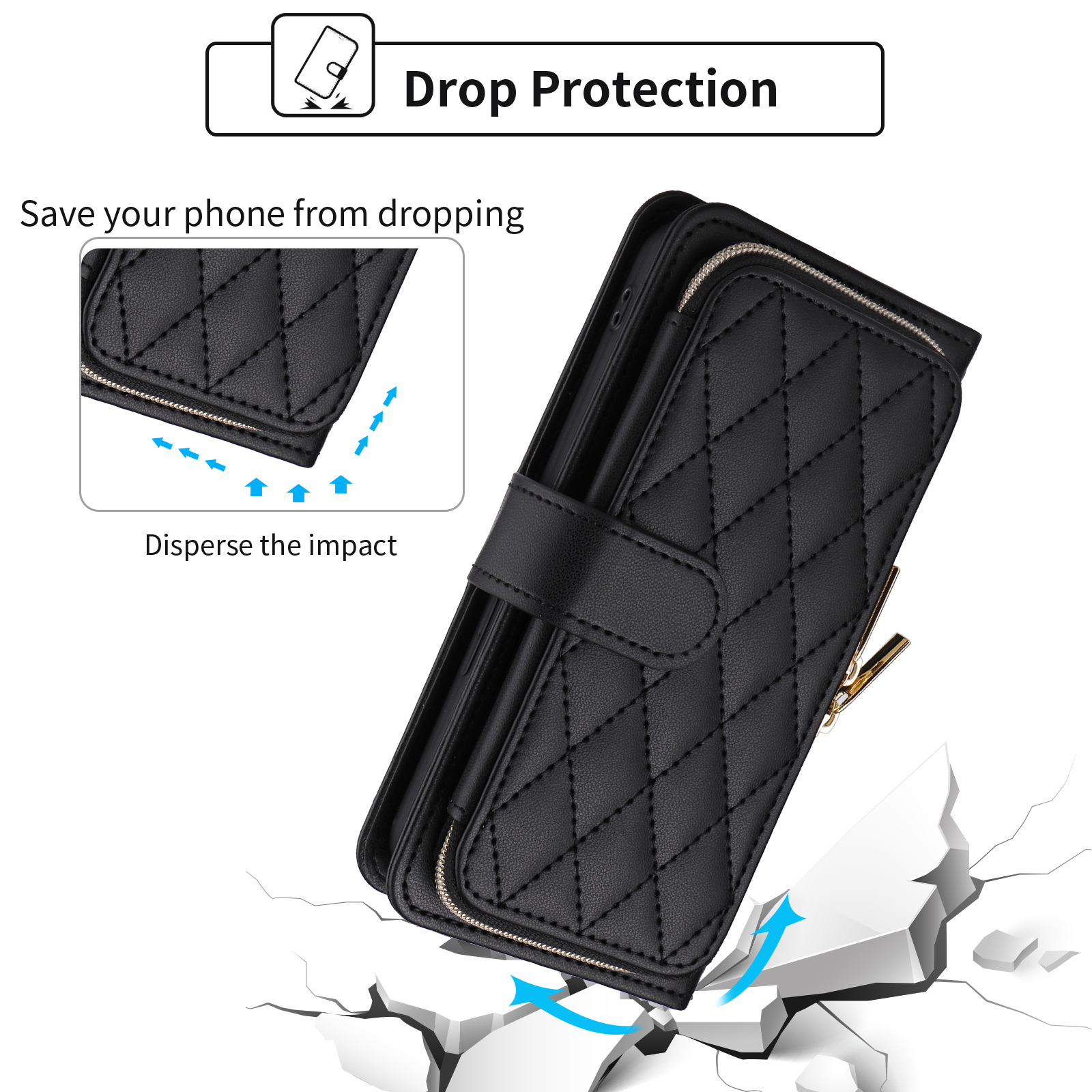 Furiet Argyle Moto G Stylus 5G 2024 Wallet Case, Black photo 2
