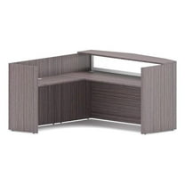 Boss Office 71" Frosted Reception Desk with Reversible Return in Driftwood