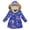 Blue, variant on Kids Girls Long Puffer Jacket with Faux Fur Hood Parka Winter Coats for Toddler Girls Fleece Lined Down Jacket Coat