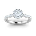 thumbnail image 1 of Certified G/I2 1 Carat TW Diamond Halo Set Engagement Ring in 10k White Gold, 1 of 5