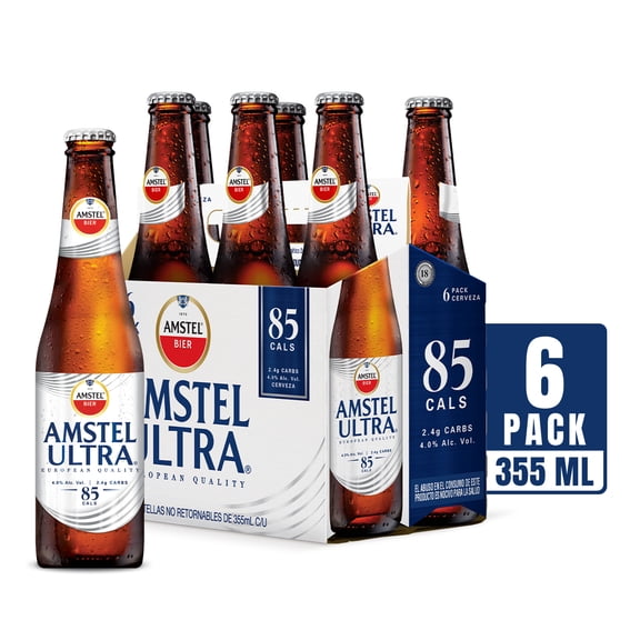 Cerveza Amstel Ultra lager 6 botellas de 355 ml c/u