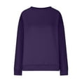 thumbnail image 5 of Oversized Sweatshirt Women Casual Loose Pullover Drop Shoulder Long Sleeve Sweatshirts Y2k Tops Warm Pullovers Baggy Fleece Tops Fall Winter Sweatshirts with Pocket #21 Purple XXL, 5 of 7