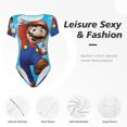 thumbnail image 3 of Saiise Mario J Women's Bodysuits Crew Neck Round Neck Short Sleeves Slim Fit Casual Basic Extender Bodysuit Daily Jumpsuit T Shirts, 3 of 7