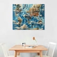 thumbnail image 2 of Orinice World Map Clouds Building Fine Art Aesthetic Poster & Print Wall Painting for Home Decor 16x12in, 2 of 6