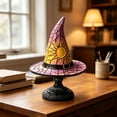 thumbnail image 7 of Qocolcyl Halloween Decor Witch Hat Lamp Gift,LED Halloween Night Light Table Decorations for Home Indoor,Handcrafted Retro Resin Witchy Decor for Shelf Mantel,Gothic Party Home Decoration (USB Power), 7 of 7
