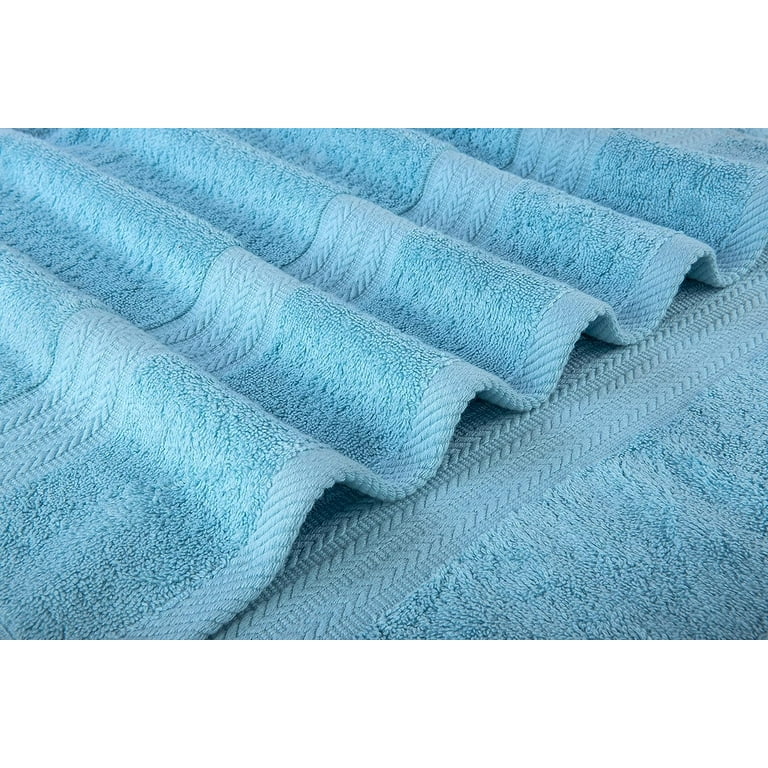 AKTI Luxury Bath Towels Set of 4, Cotton Shower Towels for Bathroom 27x54  Best Hotel Towels - SkyBlue 