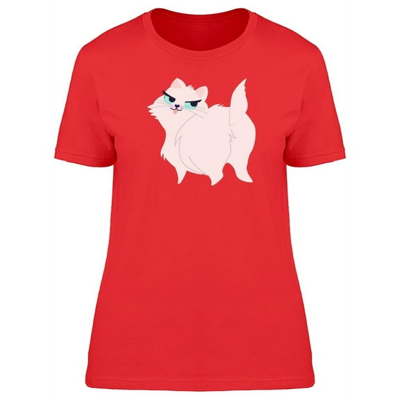 Fluff Pink Cat T-Shirt Women -Image by Shutterstock, Female Medium