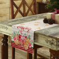 thumbnail image 3 of Rdsfhsp Table Runner, Merry Christmas Hot Coco Biscuit Red Check Pine Needles Winter Green Stripe Cotton and Linen Dresser Scarf Table Runner for Kitchen Dinner Table, 13x72 Inch, 3 of 5