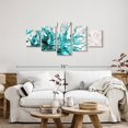 thumbnail image 2 of Elephant Stock Turquoise Dynamic Abstract Wall Art - Horizontal Multi Panel Canvas - Living Room Wall Decor - Abstract Multi Panel - Teal And Turquoise Decor - 55" x 24", 2 of 8