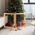 thumbnail image 5 of PETMAKER 3-Panel 24-Inch Freestanding Foldable Pet Gate for Stairs, Natural, 5 of 9