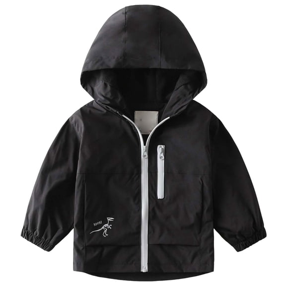 dmqupv Veste pour Tout-Petits Fille Veste à Capuche en Polaire pour Enfants Veste Extérieure Garçons Veste Décontractée à la Mode Noire, Taille pour 4-5 Ans