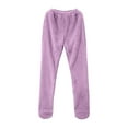 thumbnail image 5 of KHONTS Women's Plush Footed Pajama Pants Comfy Soft Winter Casual Home Trousers Purple XL, 5 of 5