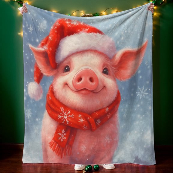 Christmas Flannel Throw Blanket,30*40in,Santa Gnome Snowman Printed Soft Cozy Blanket, Warm Mini Cover for Sofa Office Bedroom Autumn Winter Daily Use