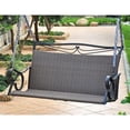 thumbnail image 1 of Pemberley Row Wicker Matte Brown Loveseat Swing Weatherproof 43"W x 23"D Easy Assembly, 1 of 1